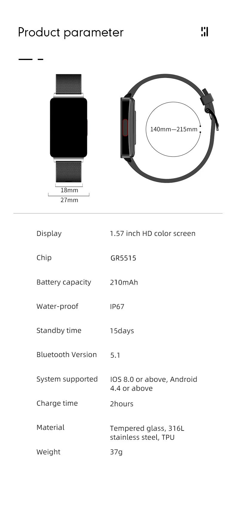 Premium Non-Invasive Blood Glucose Smartwatch – ECG, Heart Rate, Blood Pressure, Oxygen & Temperature Monitor, Waterproof Fitness Tracker with Touchscreen