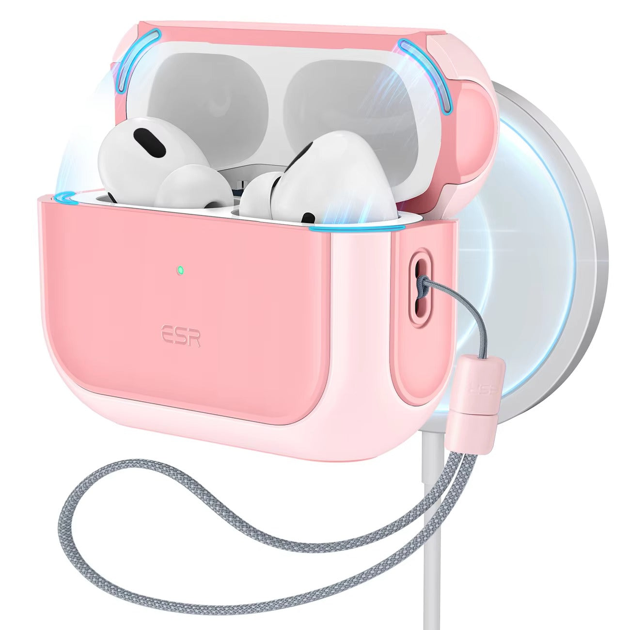 Premium MagSafe Case for AirPods Pro 2, with Lanyard, Compatible with AirPods Pro Series 2023, 2022, 2019 (USB-C & Lightning)