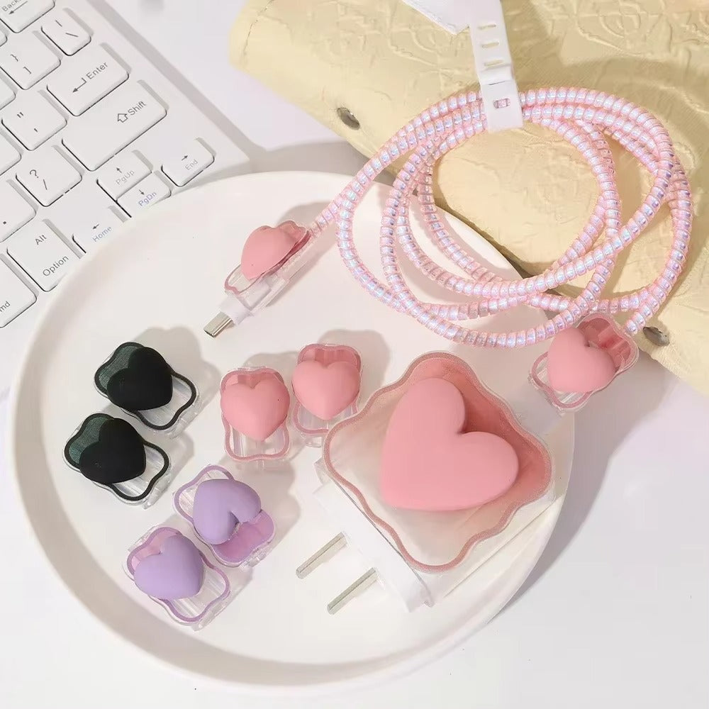 High Quality Heart-Shaped Charger Protector – Silicone Anti-Break, Scratch-Proof Cover Sleeve for Apple 18W, 20W Adapters,