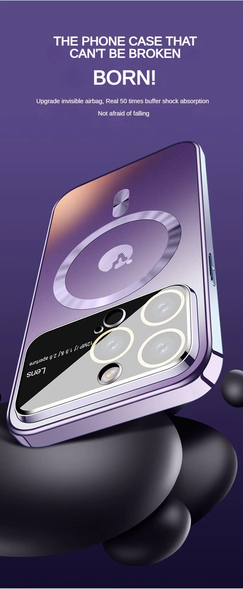 Premium Apple iPhone Case MagSafe Compatible, Camera Lens & Screen Protection, Ultra Thin Shockproof Magnetic Full All Around Protection Cover with Frosted AG Matte Back Design