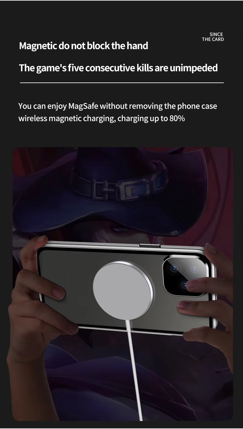 Robust Apple iPhone Case, Ultra Thin Shockproof Magnetic Full All Around Protection Cover with 360 Glass Aluminium Shield