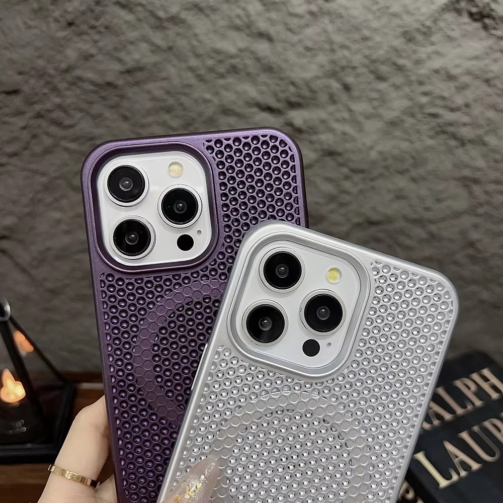 Luxury Apple iPhone Case, MagSafe Compatible, Camera Lens & Screen Protection, Ultra Thin, Shockproof, Magnetic Full All Around Cover – Breathable Heat Dissipation Case with Titanium Hard Back & Wireless Charging Support