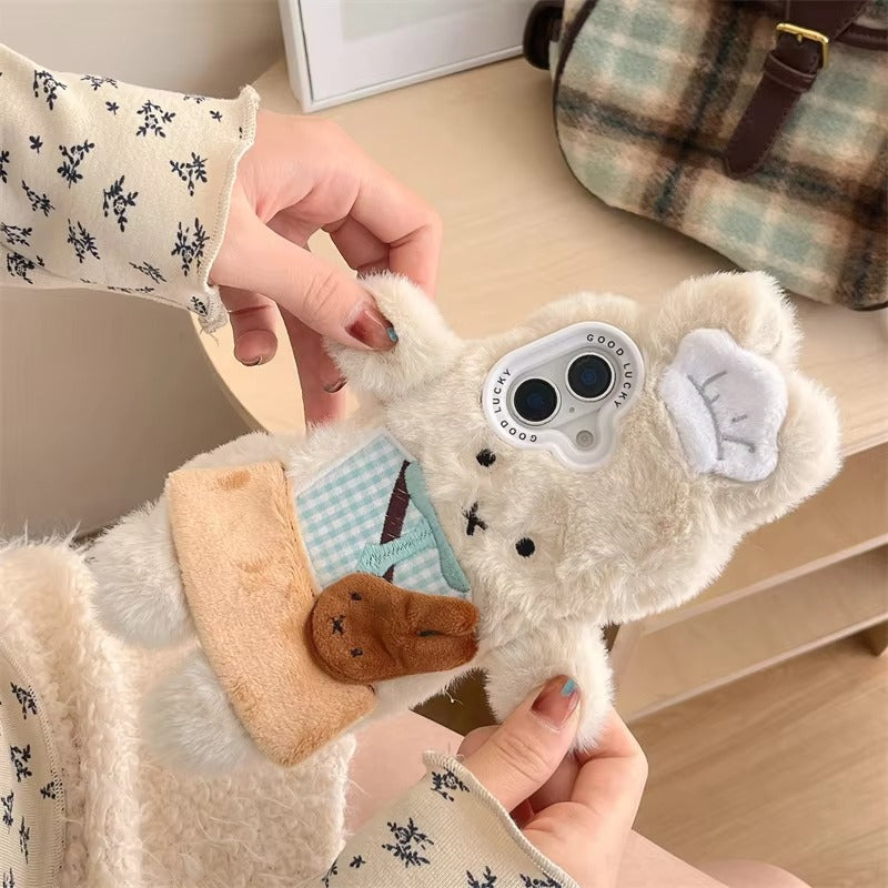 Luxury Apple iPhone Case, MagSafe Compatible, Camera Lens and Screen Protection, Ultra Thin, Shockproof, Magnetic, Full All Around Protection, Fluffy Rabbit Fur Cover