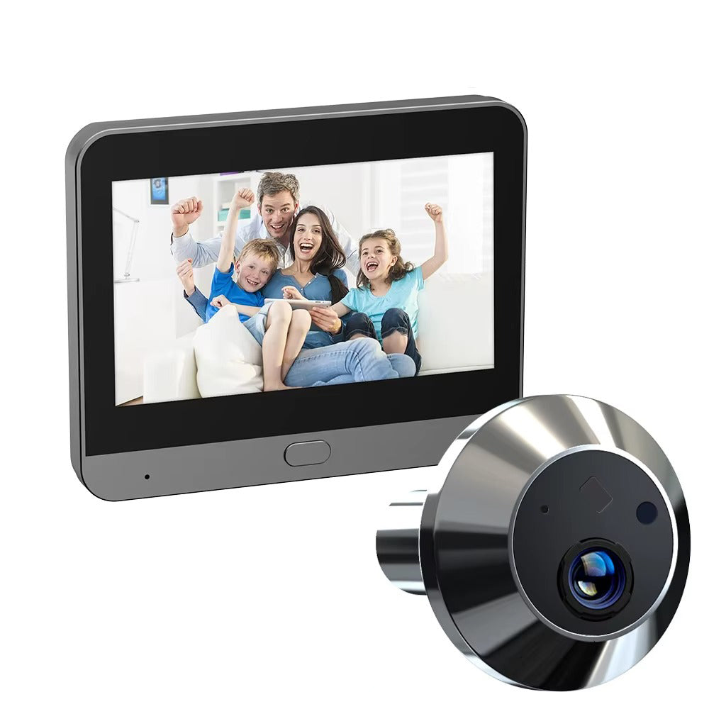High Quality Smart Door Viewer for iPhone, 3MP WiFi Peephole Camera, Battery-Powered PIR Motion Sensor with 140° Wide Angle