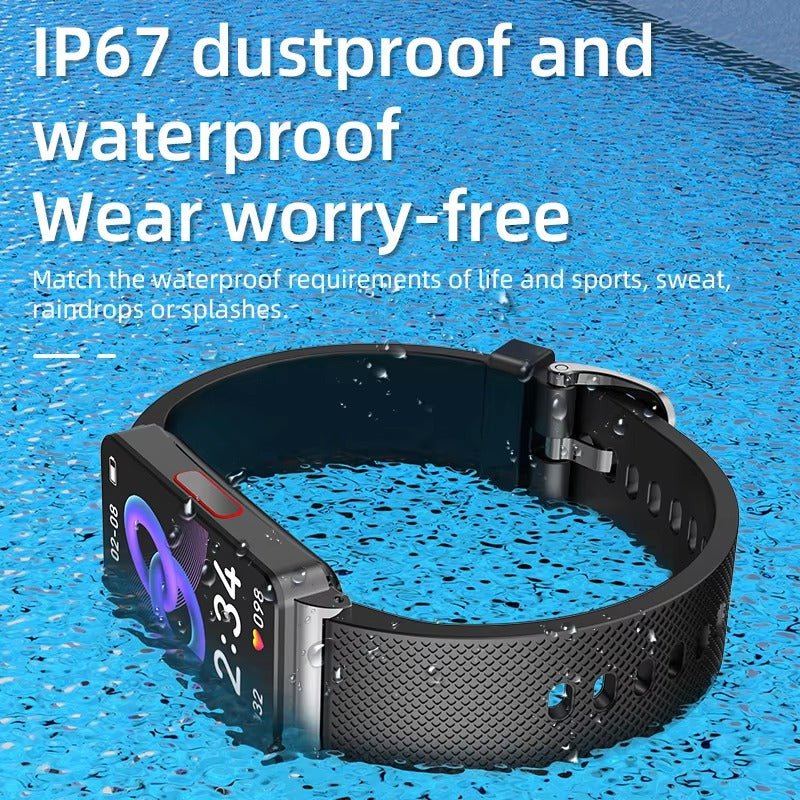 Premium Non-Invasive Blood Glucose Smartwatch – ECG, Heart Rate, Blood Pressure, Oxygen & Temperature Monitor, Waterproof Fitness Tracker with Touchscreen