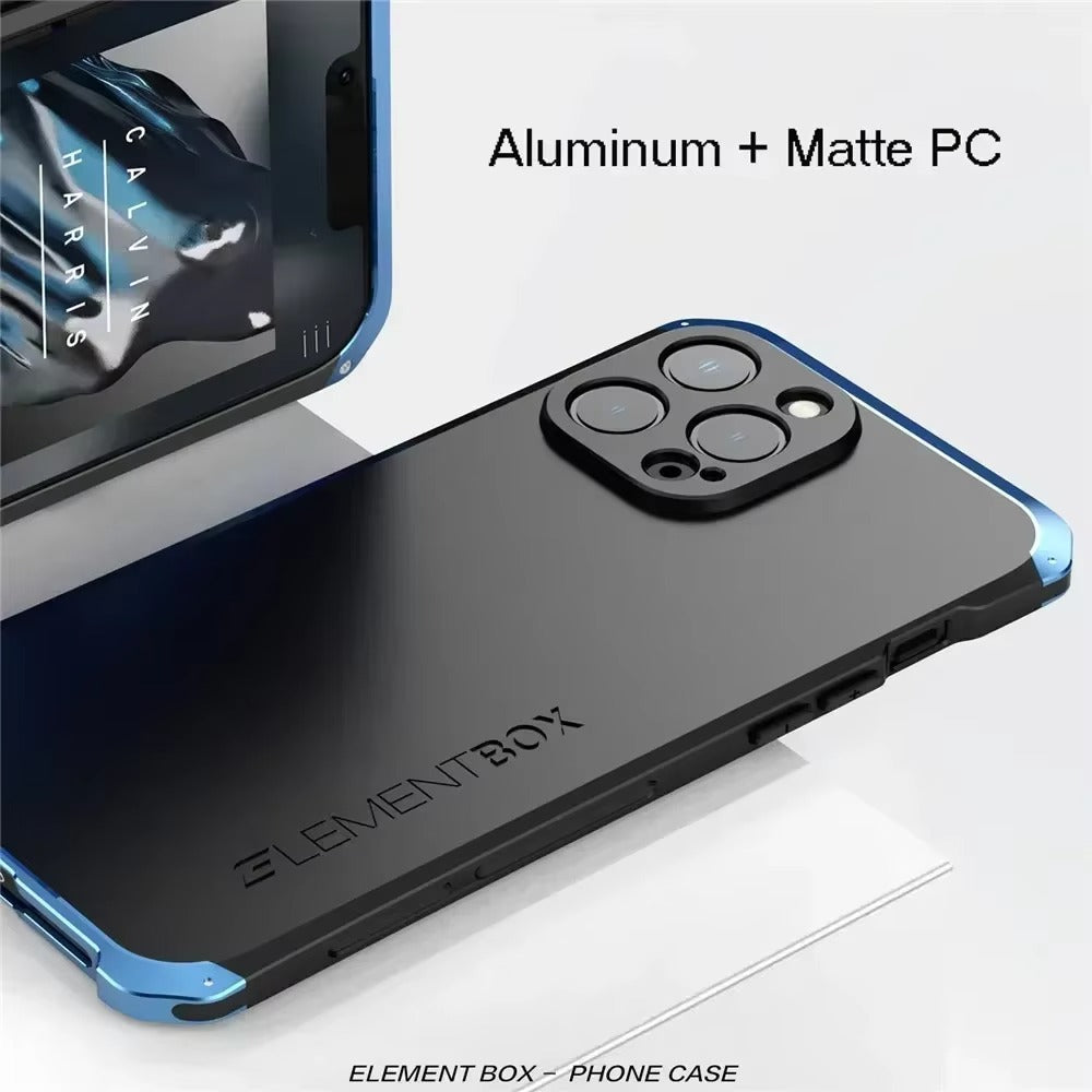 Robust Apple iPhone Case, MagSafe Compatible, Camera Lens & Screen Protection, Ultra Thin, Shockproof, Magnetic Full All Around Cover – Shockproof Metal Armor Case with Aluminum + PC Shell for Rugged Durability