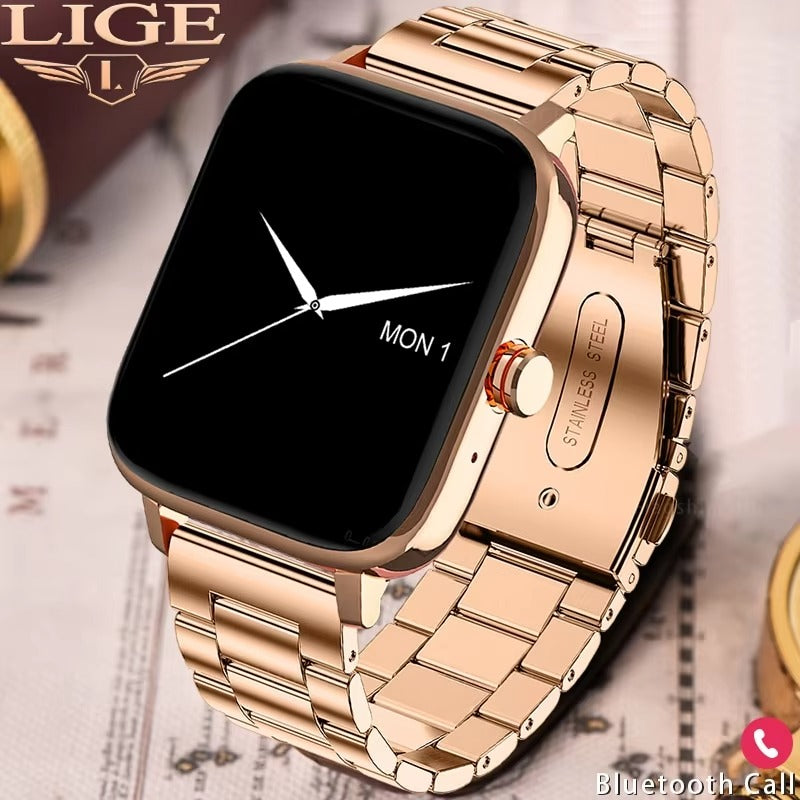 Premium Smartwatch for iPhone – Custom Dial Bluetooth Watch for Men & Women, Full Touchscreen Fitness Bracelet with Waterproof