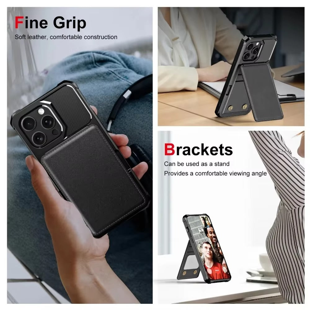 Premium Apple iPhone Case, MagSafe Compatible, Camera Lens and Screen Protection, Ultra Thin, Shockproof, Magnetic, Full All Around Protection, Flip Wallet Stand Cover