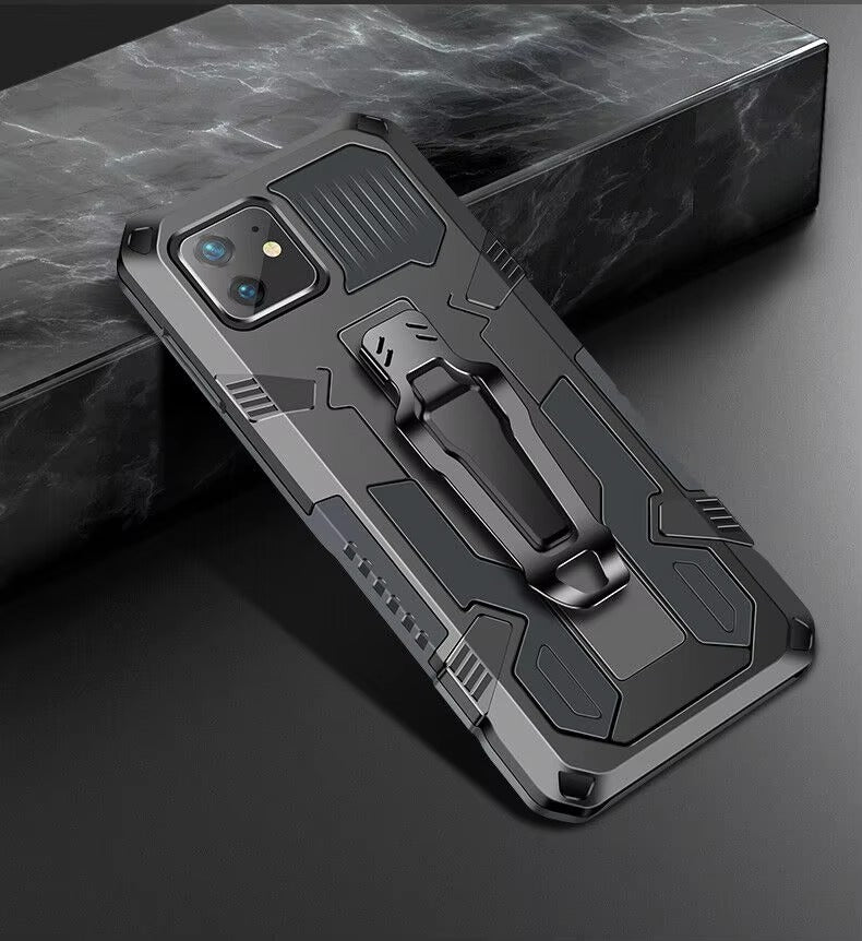 Robust Apple iPhone Case, MagSafe Compatible, Camera Lens & Screen Protection, Ultra Thin, Shockproof, Magnetic Full All Around Cover – Heavy Duty Belt Clip Case with Kickstand & Hard Rubber Back