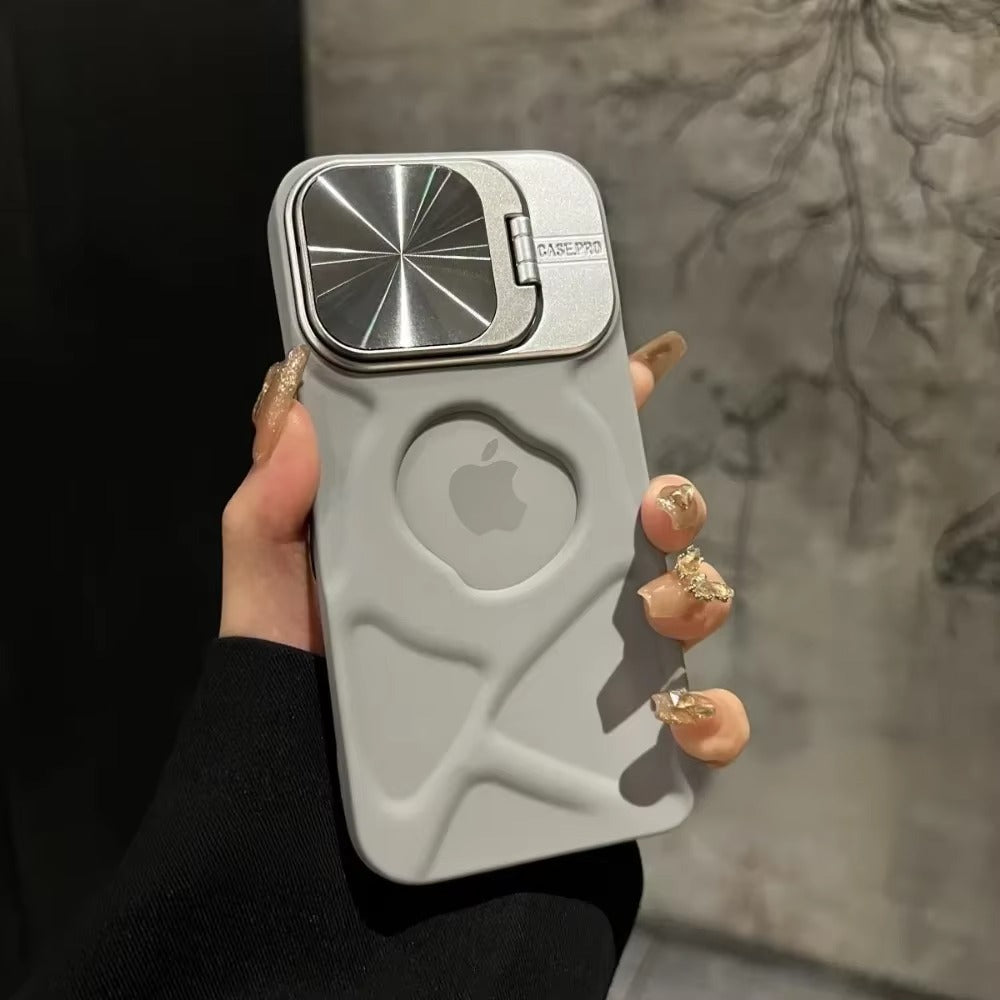 Luxury Apple iPhone Case Ultra Thin Shockproof Magnetic Full All Around Protection Cover with Matte Bracket & Logo Window