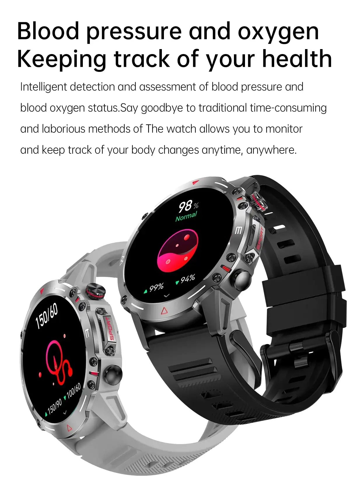 Premium Rugged AMOLED Smartwatch – 1.43" Bluetooth Calling Watch, IP68 Waterproof, Fitness Tracker, SpO2, Sleep Monitor, Voice Assistant, Long Battery Life