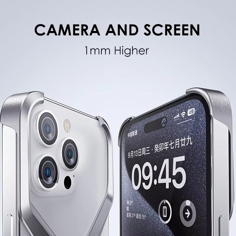 Luxury Apple iPhone Case, MagSafe Compatible, Camera Lens & Screen Protection, Ultra Thin, Shockproof, Magnetic Full All Around Cover – Rimless Aluminum X-Frame Case with Heat Dissipation & Removable Armor Design