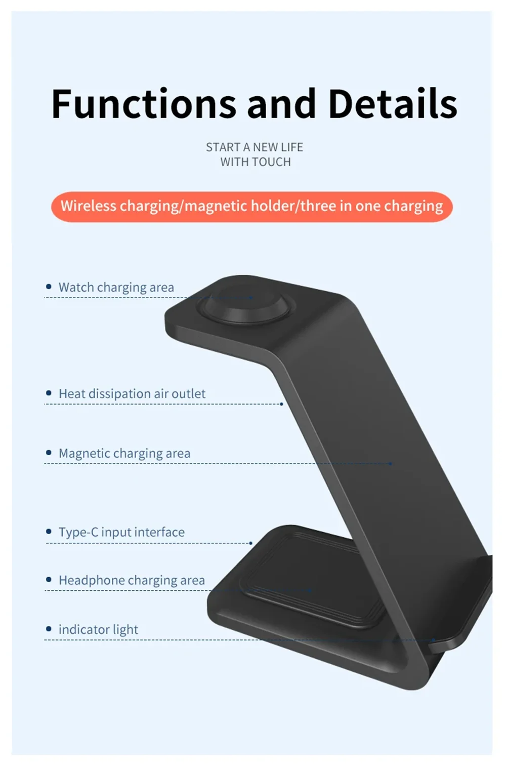 Premium 30W 3 in 1 Wireless Charging Station – Fast Charger Stand for iPhone, Apple Watch, AirPods with Dual Coil Design, Case Friendly & Safe Charging