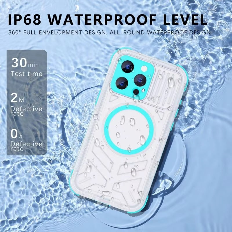 Luxury Apple iPhone Case MagSafe Compatible, Camera Lens & Screen Protection, Cover with IP68 Sealed Sport Design