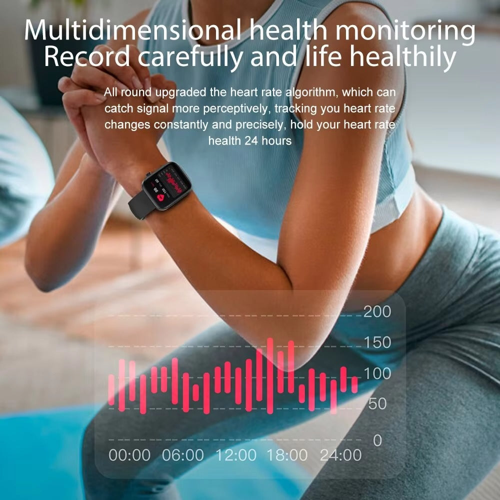 Premium Smartwatch with Bluetooth Calling, Health Monitoring Features, IP68 Waterproof Fitness Watch with Voice Assistant for iPhone Users