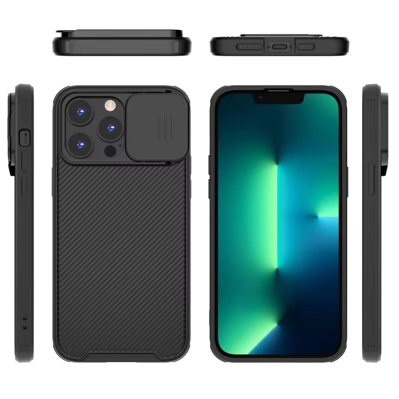 High Quality iPhone Case, MagSafe Compatible, Ultra Thin Magnetic Cover with Screen Guard Slide Camera Lens Protector Panel