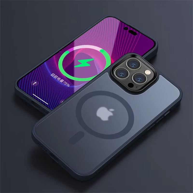 Premium Apple iPhone Case, MagSafe Compatible, Camera Lens & Screen Protection, Ultra Thin, Shockproof, Magnetic Full All Around Cover – Matte Translucent Frosted Case with Wireless Charging Support & Sleek Finish