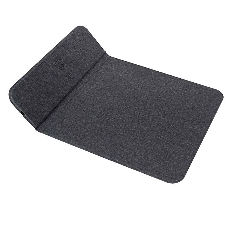 Premium, 2-in-1 Mouse Pad with Qi Wireless Charging – PU Leather Desk Mat with Phone Holder, USB Type-C Compatible