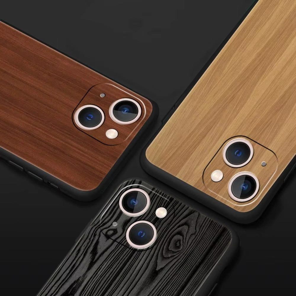 Premium Apple iPhone Case, MagSafe Compatible, Camera Lens and Screen Protection, Ultra Thin, Shockproof, Magnetic, Full All Around Protection, Carved Wood Soft Cover