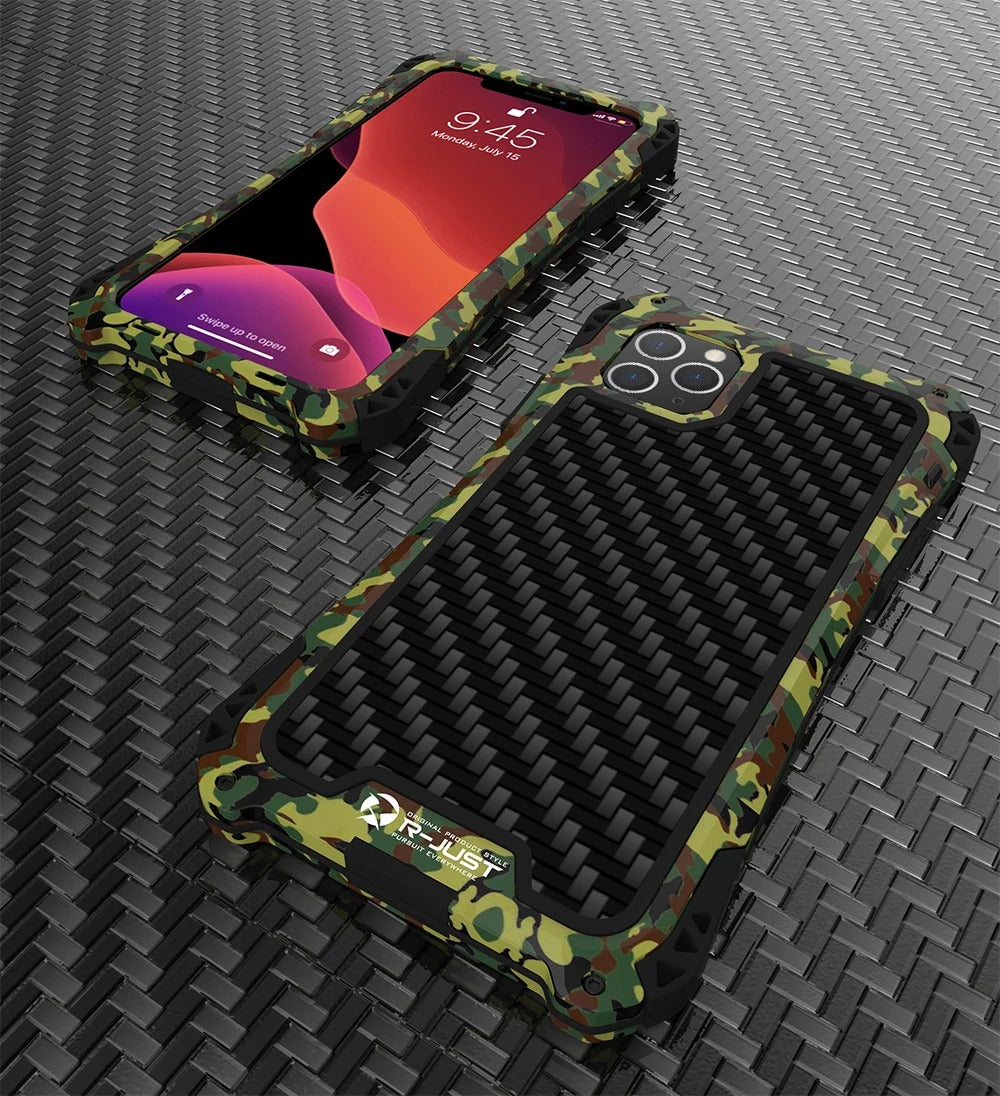 Robust Apple iPhone Case, MagSafe Compatible, Camera Lens & Screen Protection, Ultra Thin, Shockproof, Magnetic Full All Around Cover – Hard Metal Armor Case with Aluminum Alloy & TPU Silicone Shockproof Design