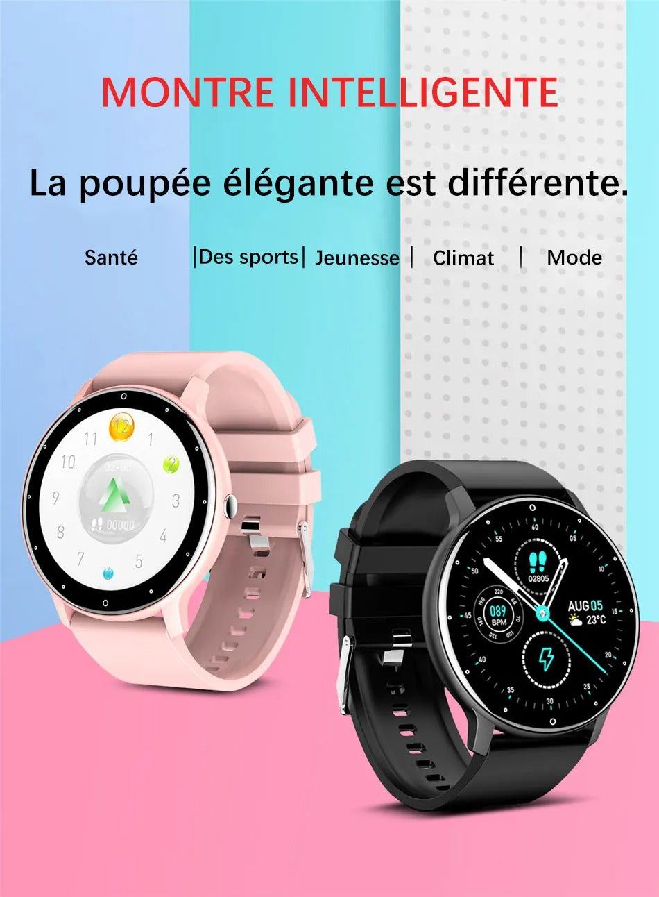Premium Smartwatch for iPhone – Full Touchscreen Fitness Tracker with Bluetooth, Heart Rate Monitor, IP67 Waterproof