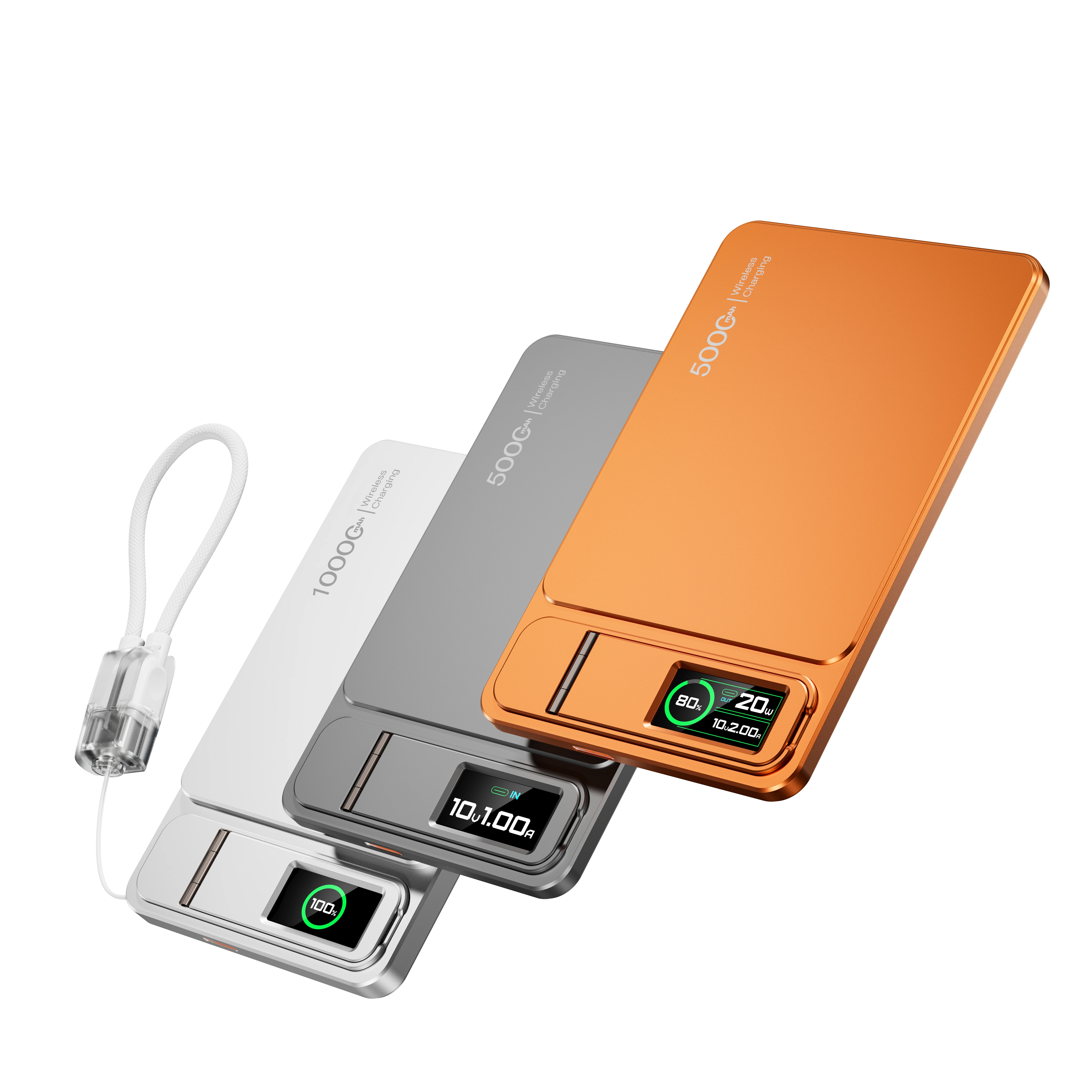 Premium Magnetic Wireless Power Bank 10000mAh – 20W Fast Charging Portable Battery with MagSafe Compatible Magnetic Charging, Digital Display and Phone Stand