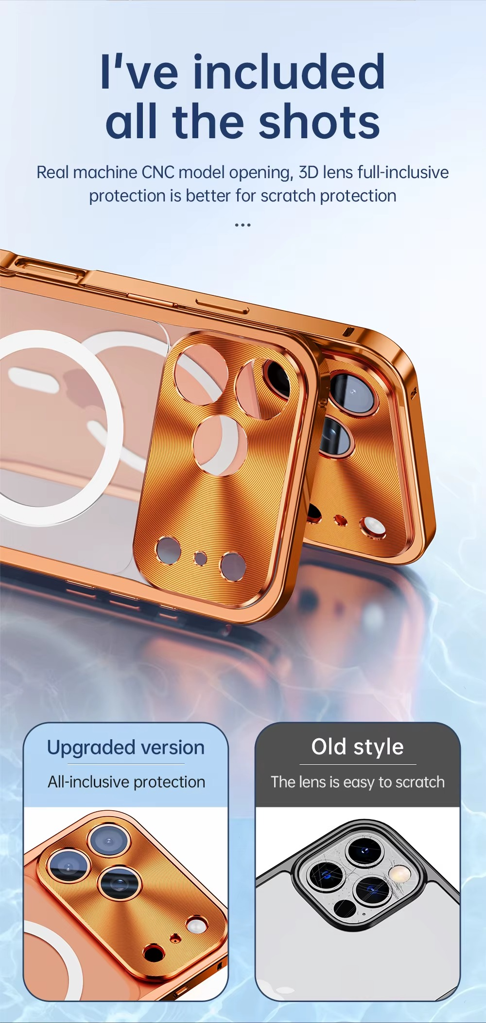 Premium Aluminum Alloy Frame iPhone Case – MagSafe Compatible Magnetic Bumper with Shockproof Protection, Matte Transparent Back and Camera Lens Guard
