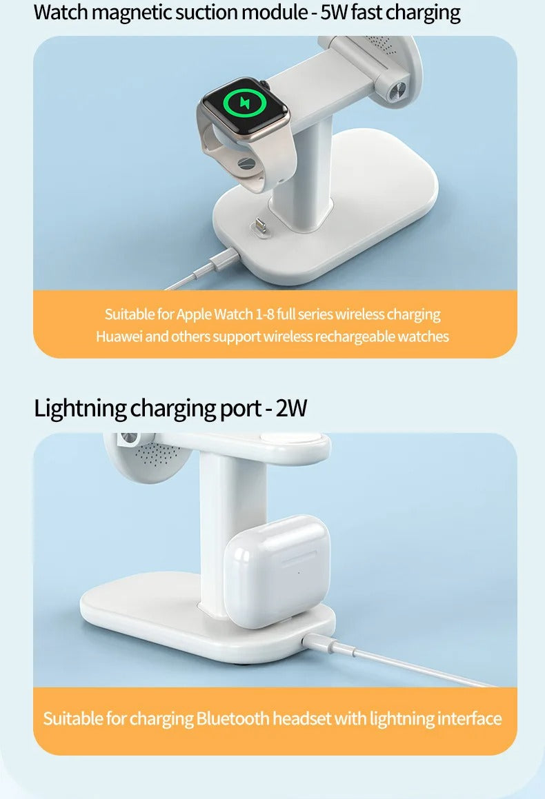 Premium Magnetic 3 in 1 Wireless Charging Station – 25W Foldable Fast Charger Stand and Phone Holder for iPhone, Apple Watch, AirPods and Qi Devices