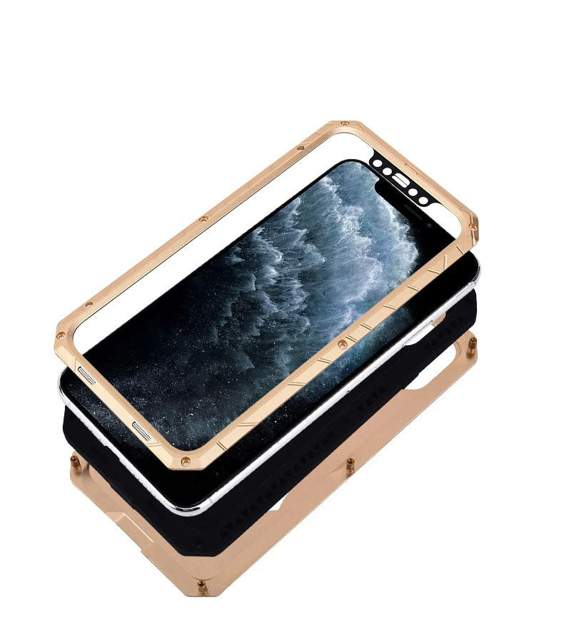 Luxury Apple iPhone Case, MagSafe Compatible, Camera Lens & Screen Protection, Ultra Thin, Shockproof, Magnetic Full All Around Cover – Aluminum Metal & Silicone Case with Dirt-Resistant Shockproof Design