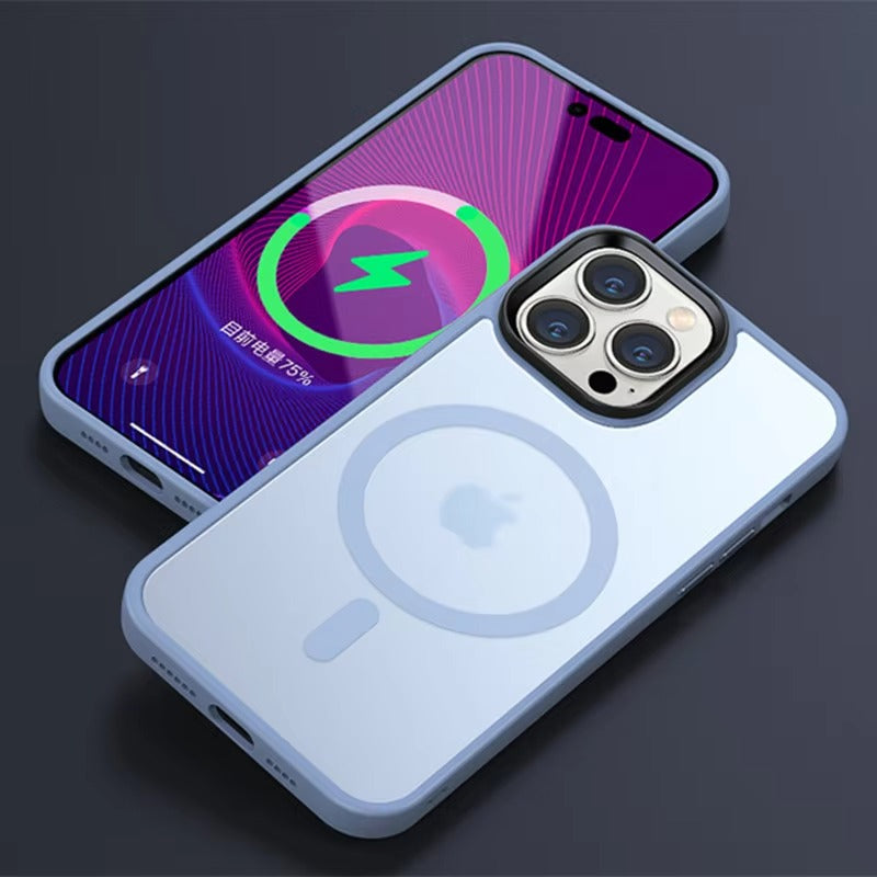 Premium Apple iPhone Case, MagSafe Compatible, Camera Lens & Screen Protection, Ultra Thin, Shockproof, Magnetic Full All Around Cover – Matte Translucent Frosted Case with Wireless Charging Support & Sleek Finish