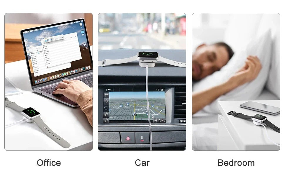 High-Speed 2-in-1 Magnetic Wireless Charger Cable – USB-A Fast Charging Cord for Apple Watch & iPhone, Strong Magnetic Adsorption, Smart Chip Protection