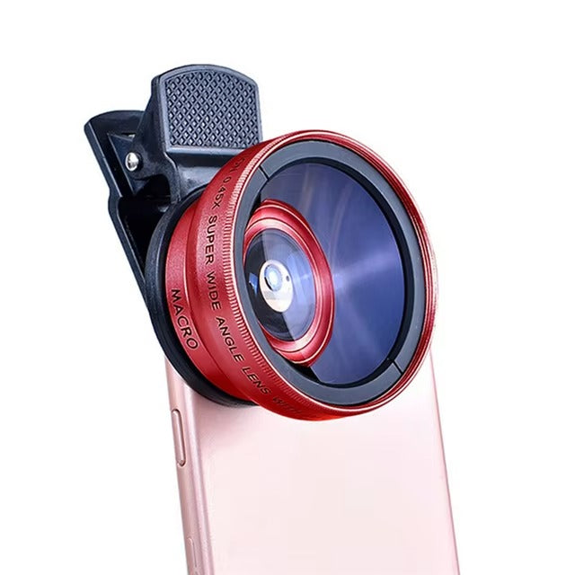 Premium 2-in-1 Mobile Phone Lens Kit – 0.45X Super Wide-Angle +On Lens with 37mm Universal Mount for Apple iPhone Photography