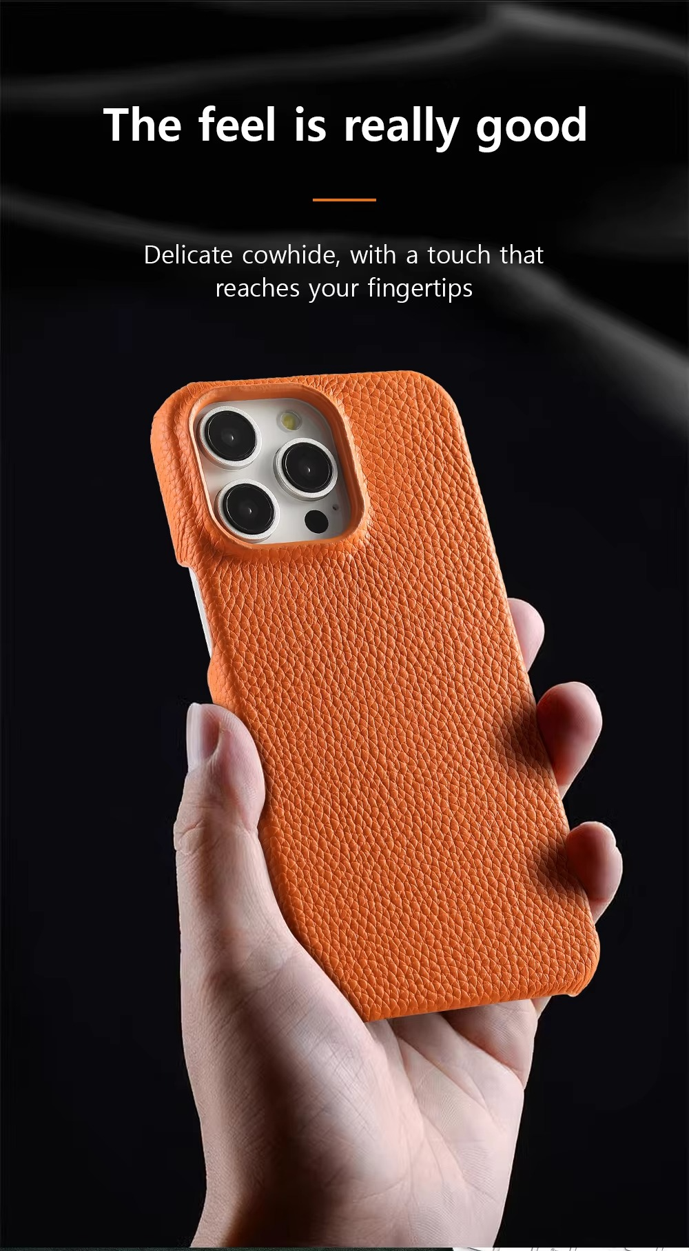 Luxury Natural Cowhide Leather MagSafe iPhone Case – Lychee Texture, Durable & Stylish Phone Back Cover | Case for iPhone