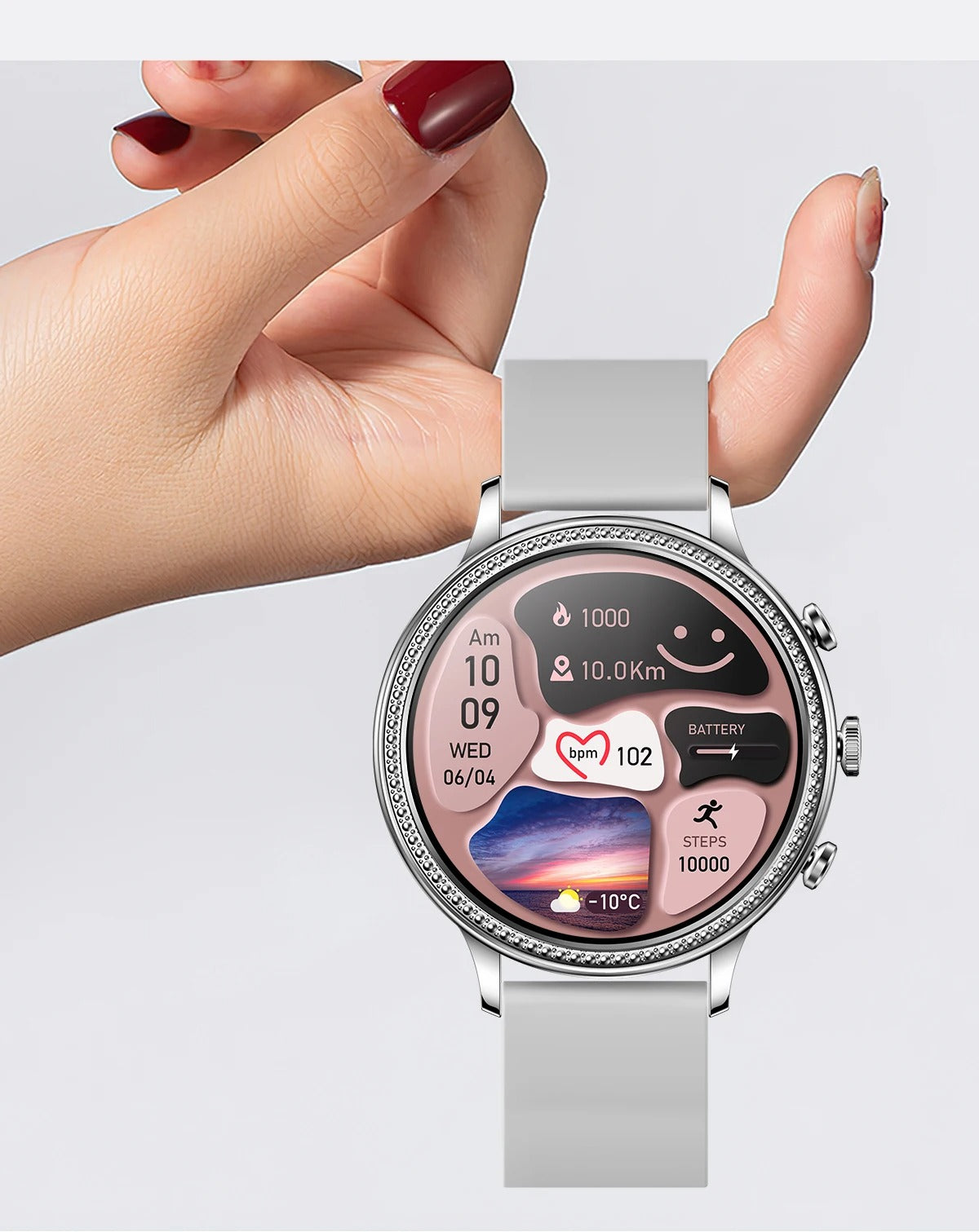 Luxury Women's Smartwatch with Bluetooth Calling – 1.39" HD Display, Heart Rate & SpO2 Monitor, Sleep Tracking, Menstrual Reminder, Fitness Watch Waterproof