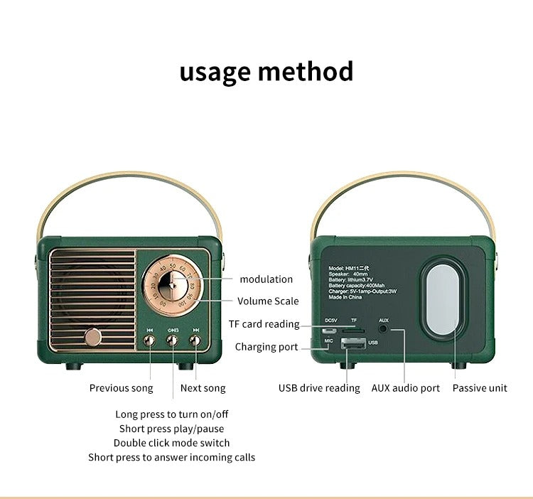 High Quality Portable Bluetooth Speaker for iPhone, Waterproof Wireless Subwoofer, Outdoor Loud Music Box with Deep Bass