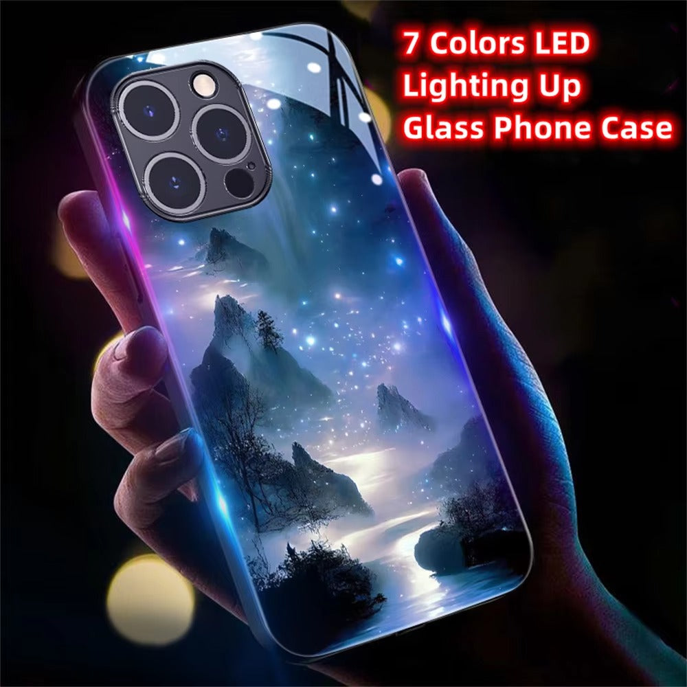 Premium Apple iPhone Case, MagSafe Compatible, Camera Lens and Screen Protection, Ultra Thin, Shockproof, Magnetic, Full All Around Protection, Galaxy LED Glass Cover