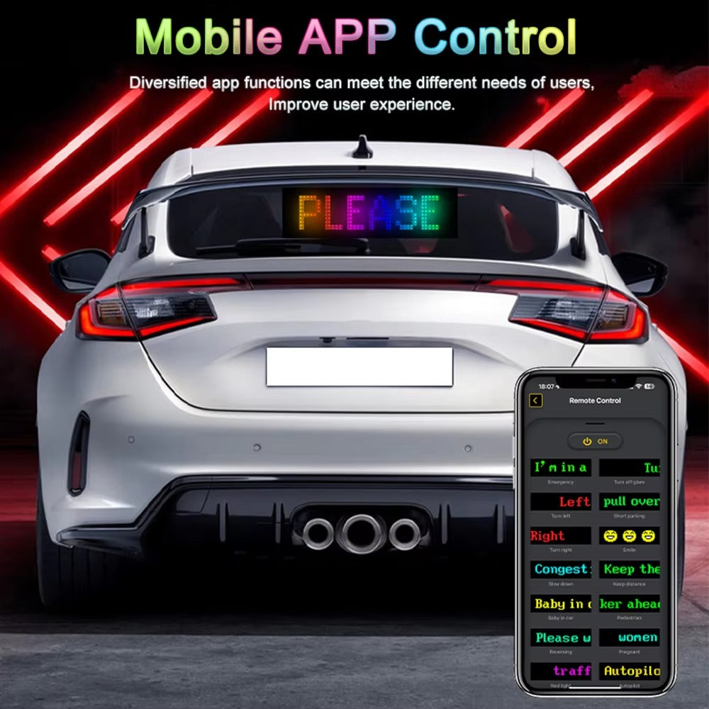 High Quality Flexible LED Matrix Panel with Bluetooth App Control, USB 5V Programmable Display Sign for Car, Storefronts