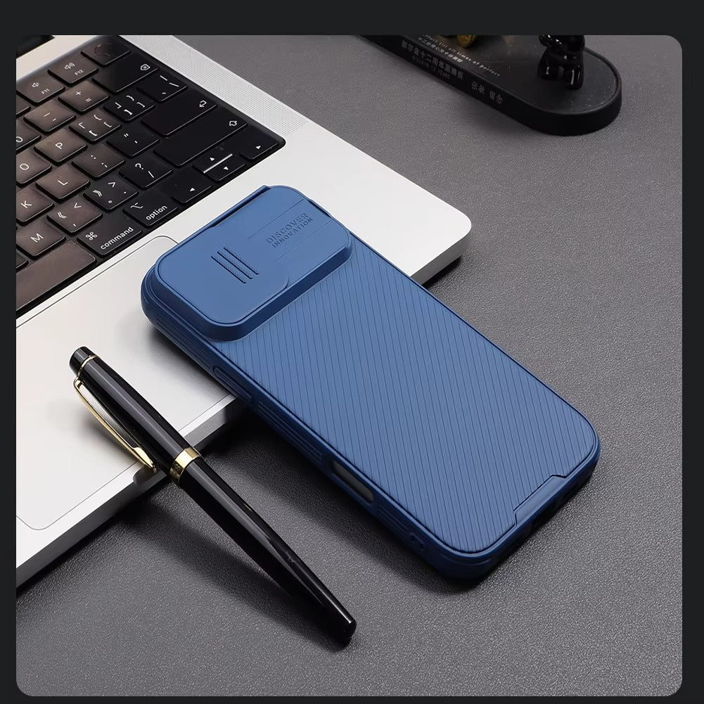 High Quality iPhone Case, MagSafe Compatible, Ultra Thin Magnetic Cover with Screen Guard Slide Camera Lens Protector Panel