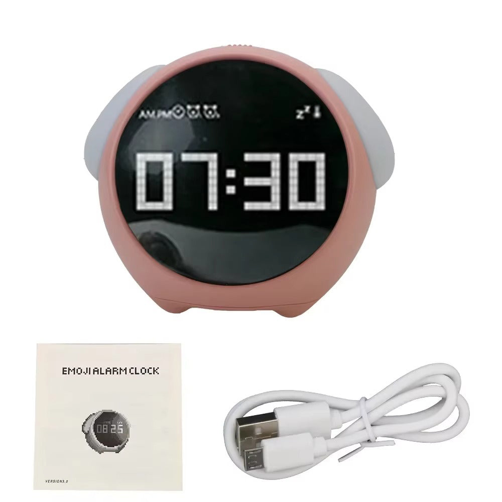 Luxury LED Digital Alarm Clock – Multifunction Voice Control Night Light with Snooze, Temperature Display, Dual Alarms, Music, Modern Home Design