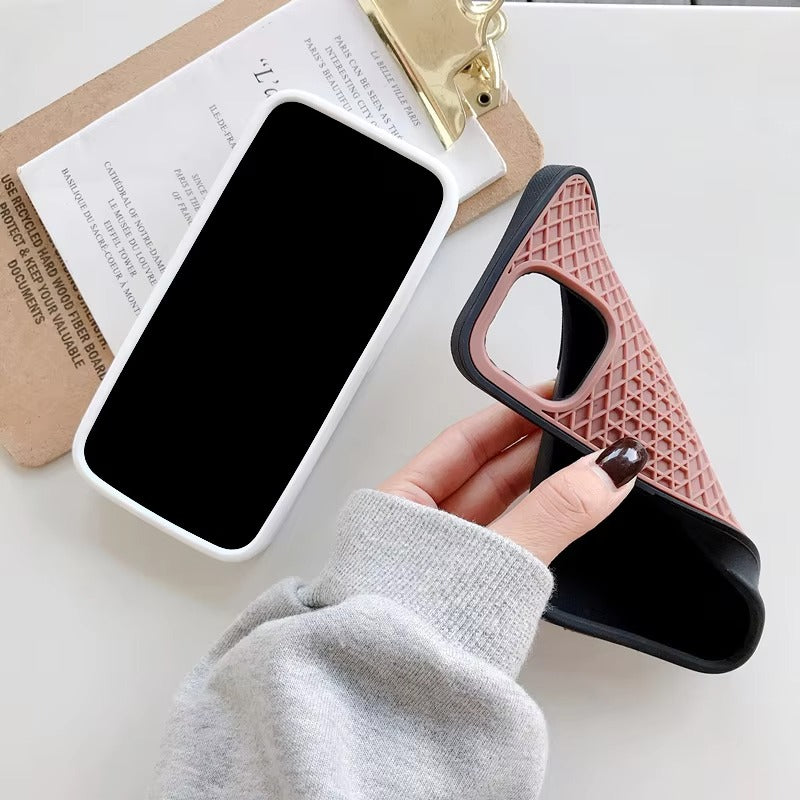 Premium Apple iPhone Case, MagSafe Compatible, Camera Lens & Screen Protection, Ultra Thin, Shockproof, Magnetic Full All Around Cover – Waffle Sport Shoe Sole Texture Silicone Case with Grippy Back Design
