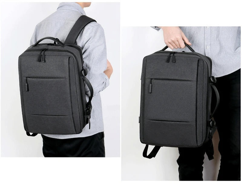 High Quality Waterproof Laptop Backpack for Men, Expandable USB Charging Bag, Business Travel School Rucksack