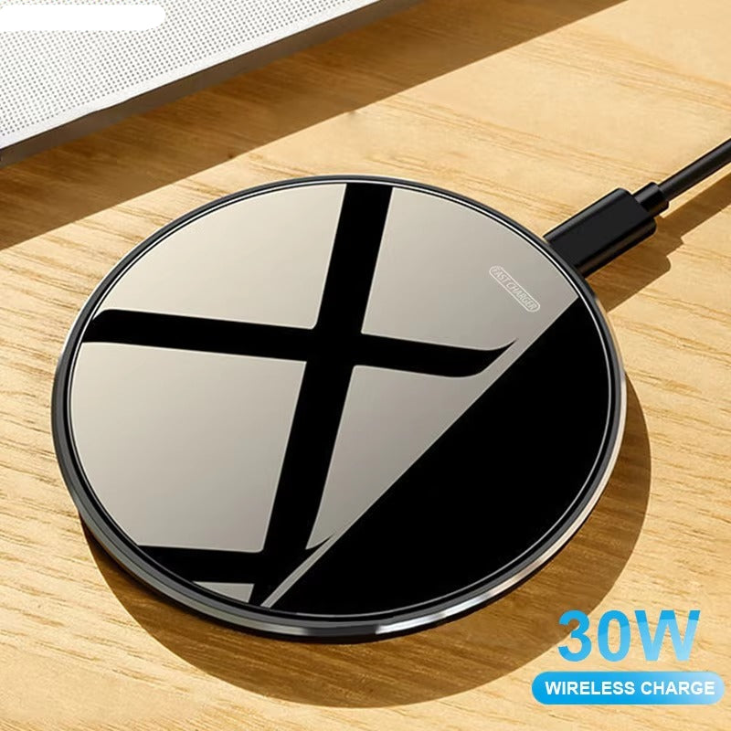 Premium, 30W Wireless Charging Pad – Fast Charger for iPhone, AirPods Pro, Qi-Enabled Devices, Quick Charge Station for Desk