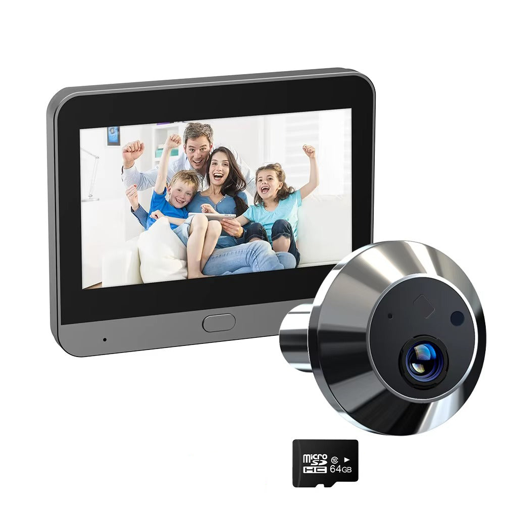 High Quality Smart Door Viewer for iPhone, 3MP WiFi Peephole Camera, Battery-Powered PIR Motion Sensor with 140° Wide Angle