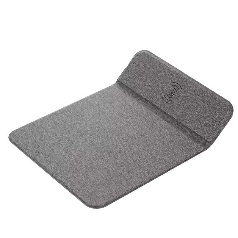 Premium, 2-in-1 Mouse Pad with Qi Wireless Charging – PU Leather Desk Mat with Phone Holder, USB Type-C Compatible