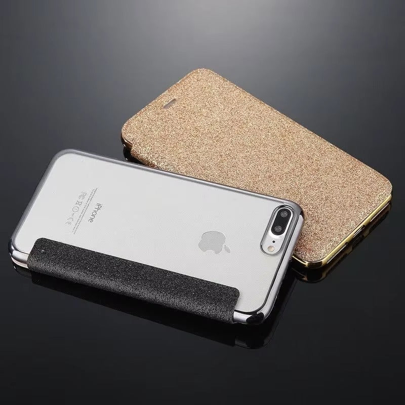 Luxury Apple iPhone Case, MagSafe Compatible, Camera Lens and Screen Protection, Ultra Thin, Shockproof, Magnetic, Full All Around Protection, Glitter Flip Wallet Cover