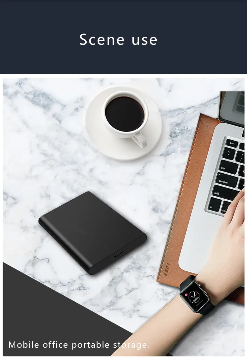 High-Speed External SSD 1TB 2TB – Portable USB 3.1 Solid State Drive, Ultra Slim, Shockproof, Waterproof, Type-C & USB Compatible for Mac/Windows PCs