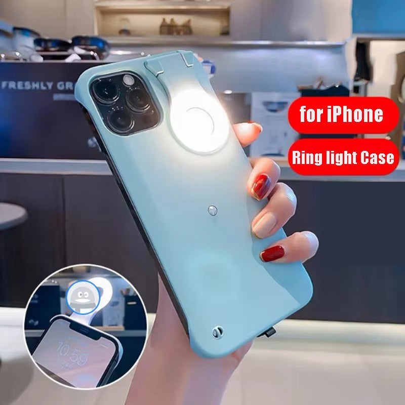 Luxury Apple iPhone Case, MagSafe Compatible, Camera Lens & Screen Protection, Ultra Thin, Shockproof, Magnetic Full All Around Cover – Built-in LED Selfie Ring Light Back Glow Case