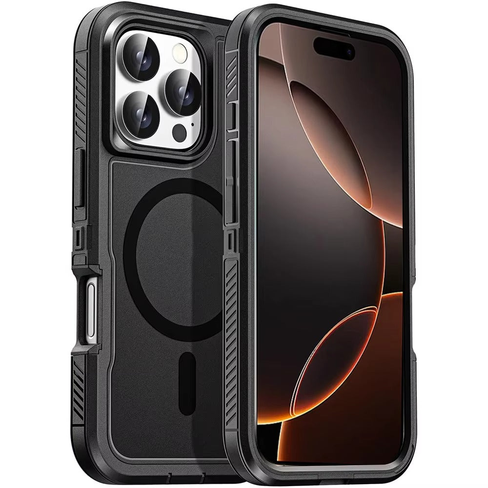 Luxury Apple iPhone Case MagSafe Compatible, Camera Lens & Screen Protection, Ultra Thin Shockproof Magnetic Full All Around Protection Cover with IP68 Metal Underwater Design