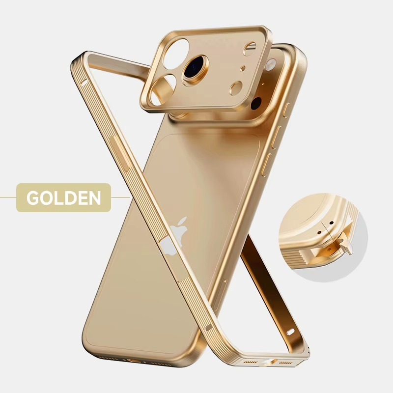 Premium Metal Frame iPhone Case – MagSafe Compatible Protective Cover with Heat Dissipation Design, Anti-Slip Grip and Raised Camera Lens Protector
