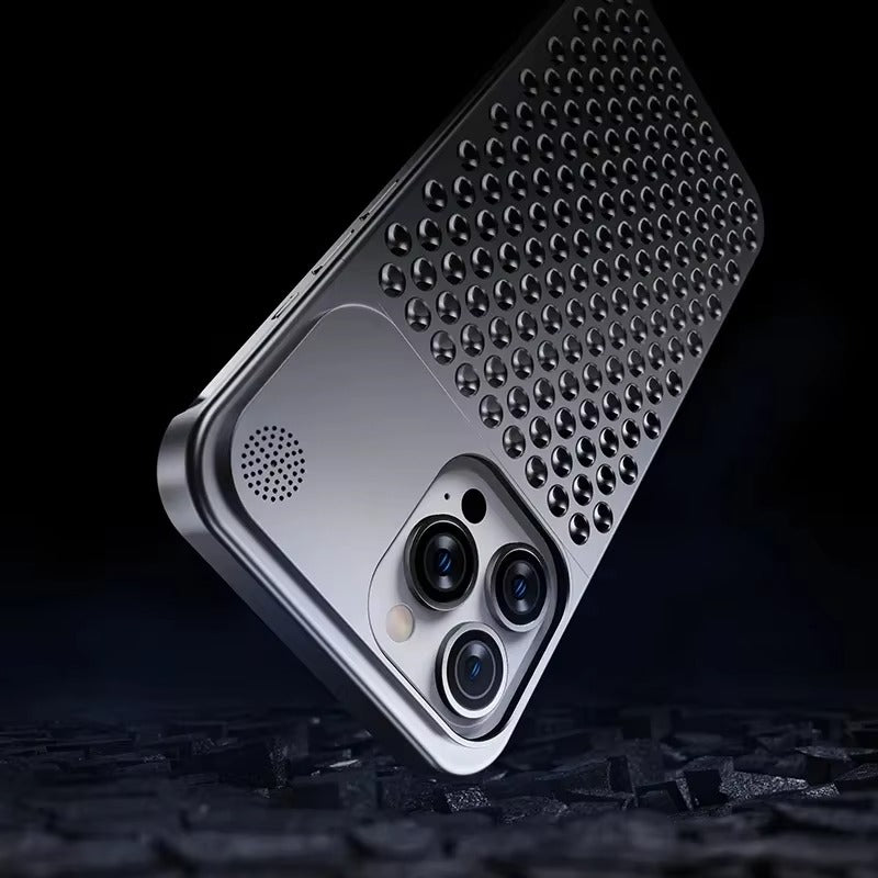 Luxury Apple iPhone Case, MagSafe Compatible, Camera Lens & Screen Protection, Ultra Thin, Shockproof, Magnetic Full All Around Cover – Aluminum Cooling Case with Heat Dissipation & Removable Fragrance Module